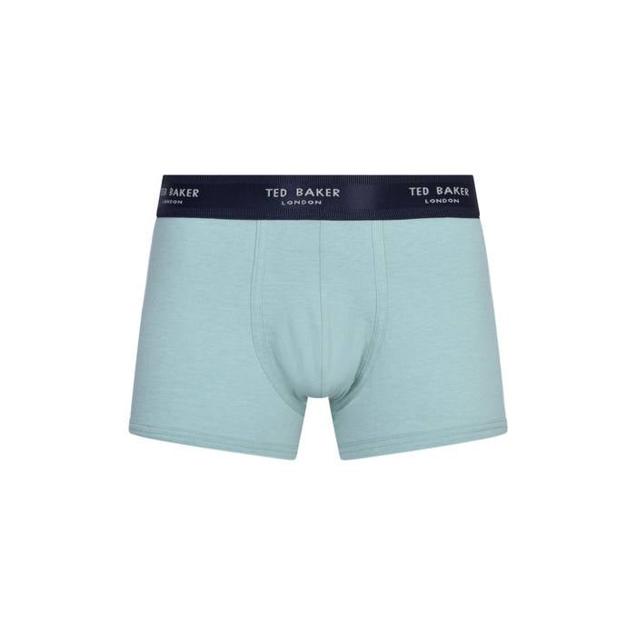 Ted Baker 3 Pack Fashion Cotton Stretch Solid Trunks - Burgundy / Blue / Teal