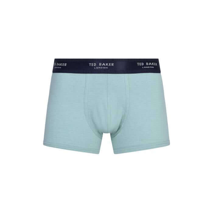 Ted Baker 3 Pack Fashion Cotton Stretch Solid Trunks - Burgundy / Blue / Teal