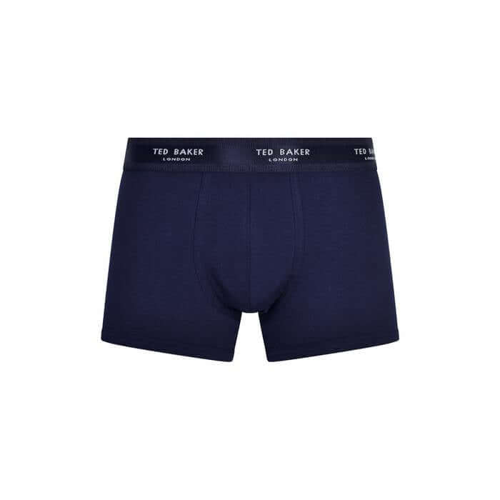 Ted Baker 3 Pack Fashion Cotton Stretch Solid Trunks - Burgundy / Blue / Teal