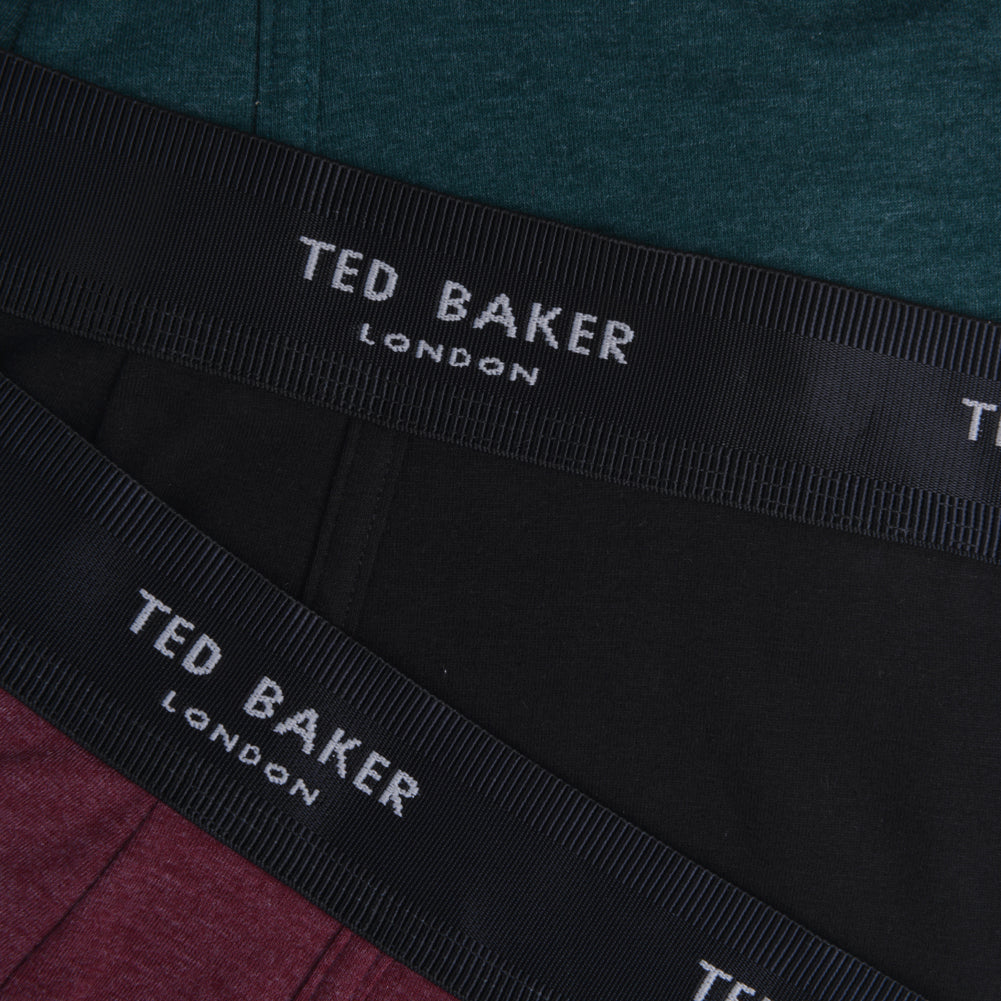 Ted Baker 3 Pack Cotton Stretch Fashion Trunks - Royal/Black/Garden