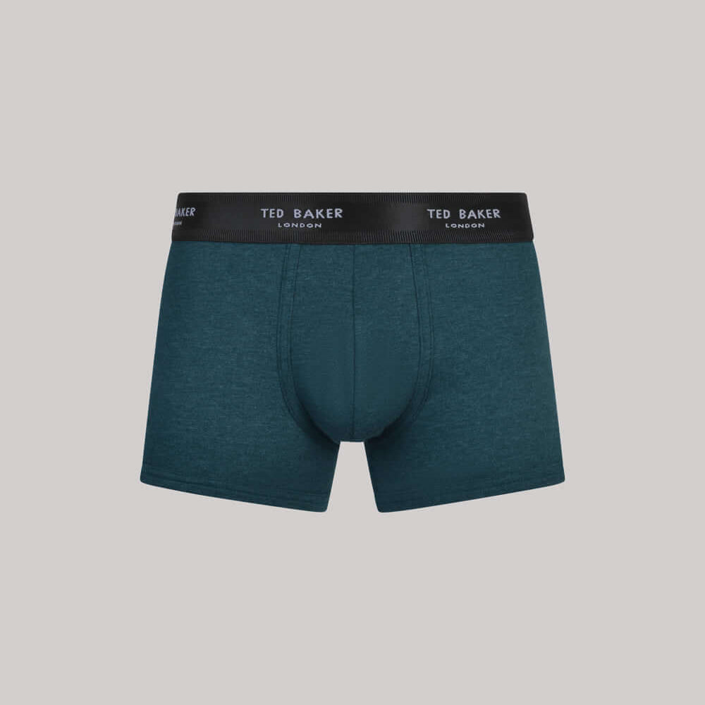 Ted Baker 3 Pack Cotton Stretch Fashion Trunks - Royal/Black/Garden