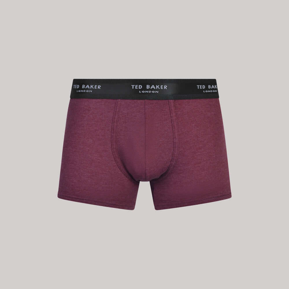 Ted Baker 3 Pack Cotton Stretch Fashion Trunks - Royal/Black/Garden