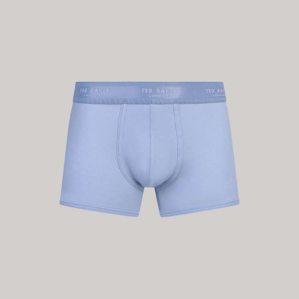 Ted Baker 3 Pack Cotton Stretch Fashion Trunks - Blue/Navy/Fog