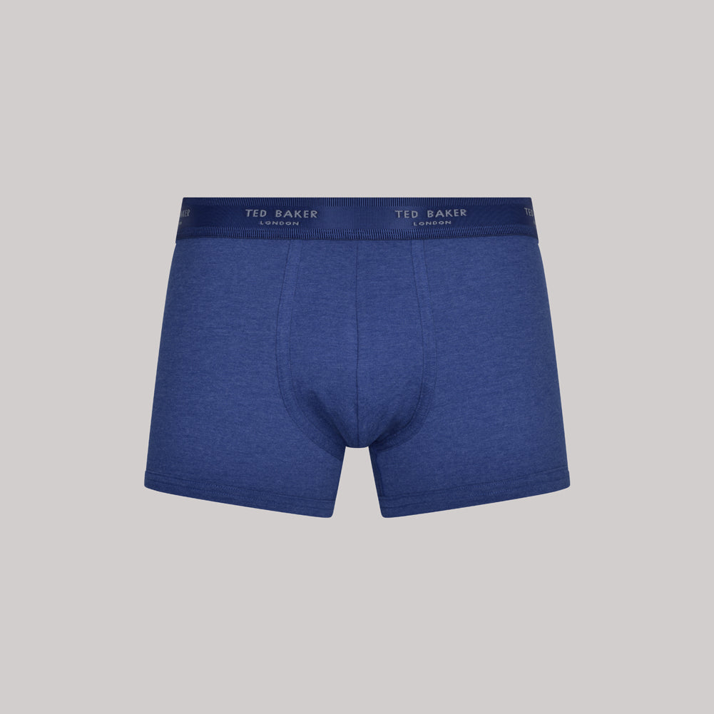 Ted Baker 3 Pack Cotton Stretch Fashion Trunks - Blue/Navy/Fog