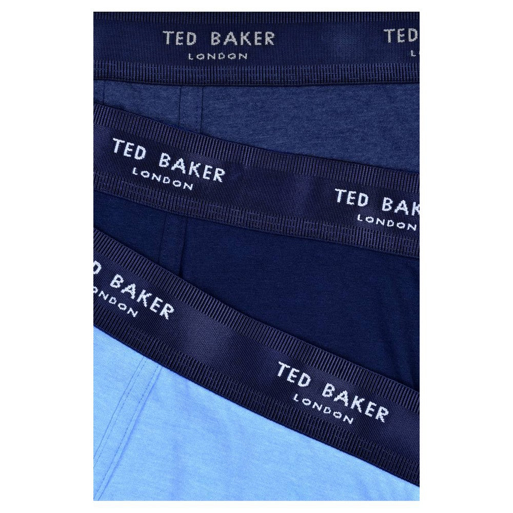 Ted Baker 3 Pack Cotton Stretch Solid Boxer Briefs - Navy / Blue / Cobalt
