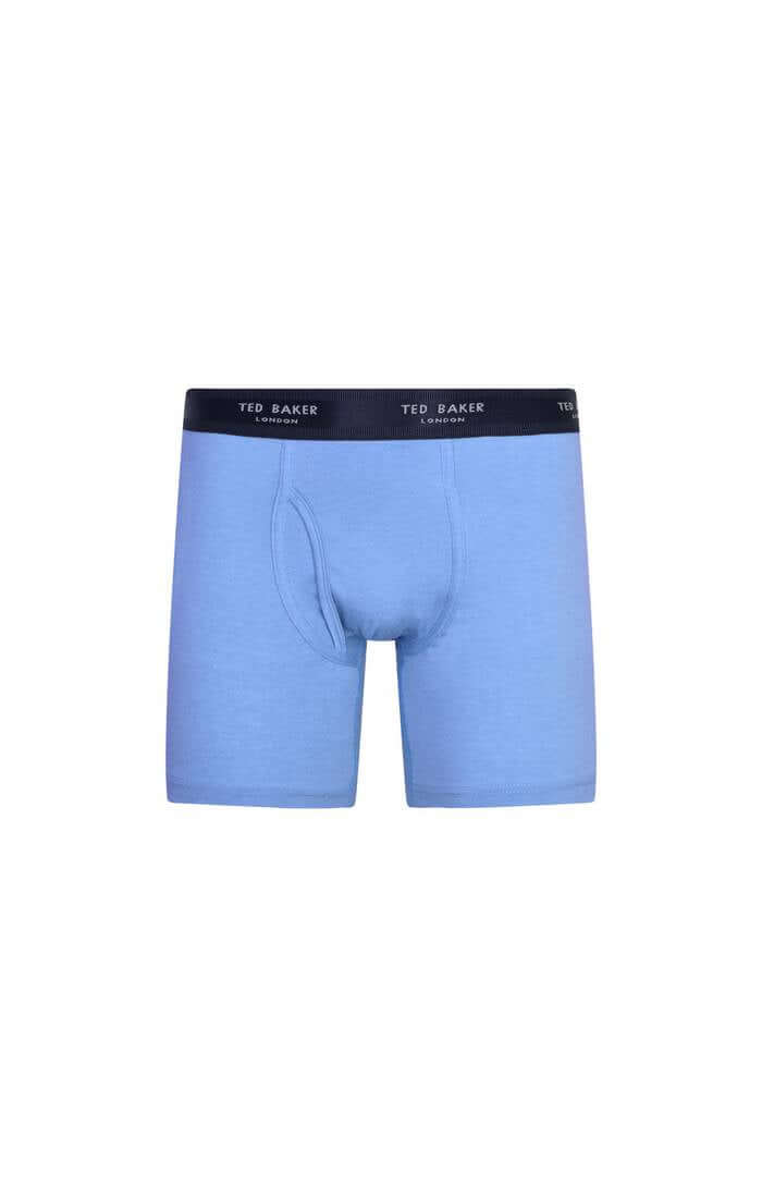 Ted Baker 3 Pack Cotton Stretch Solid Boxer Briefs - Navy / Blue / Cobalt