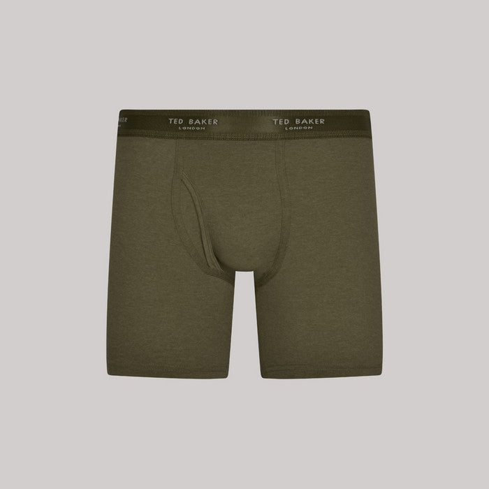 Ted Baker 3 Pack Cotton Stretch Boxer Briefs - Green/Heather/Light Grey