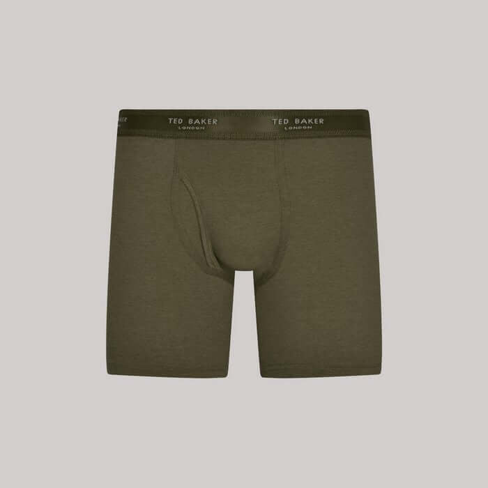 Ted Baker 3 Pack Cotton Stretch Boxer Briefs - Green/Heather/Light Grey