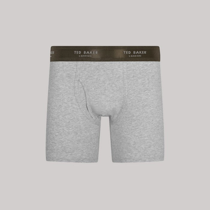Ted Baker 3 Pack Cotton Stretch Boxer Briefs - Green/Heather/Light Grey