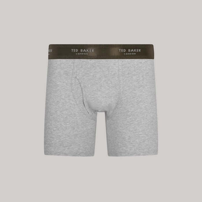 Ted Baker 3 Pack Cotton Stretch Boxer Briefs - Green/Heather/Light Grey