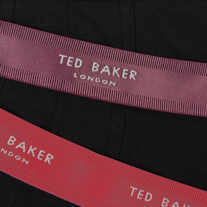 Ted Baker 3 Pack Cotton Stretch Boxer Briefs - Black With Color Waistband