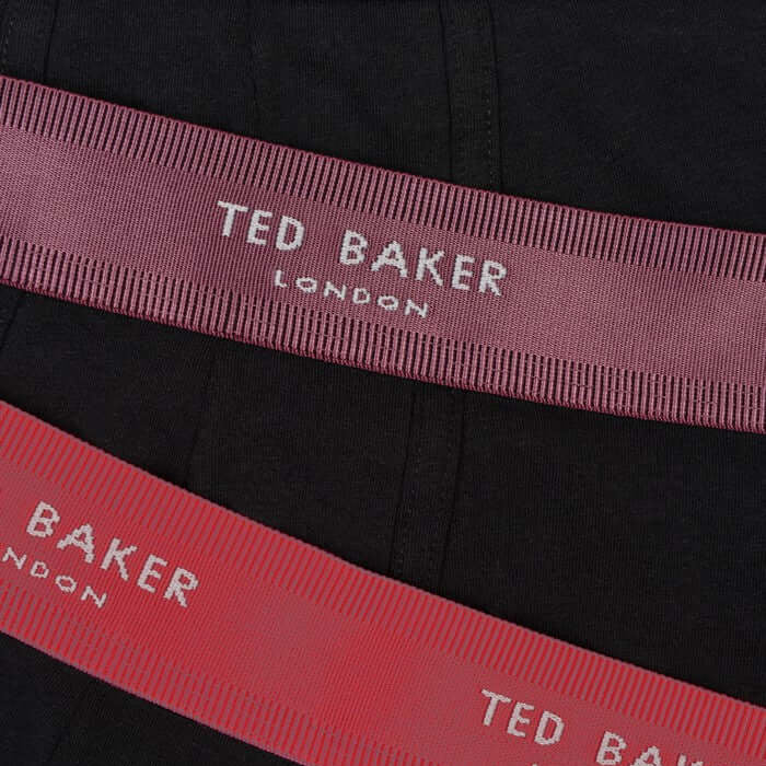 Ted Baker 3 Pack Cotton Stretch Boxer Briefs - Black With Color Waistband