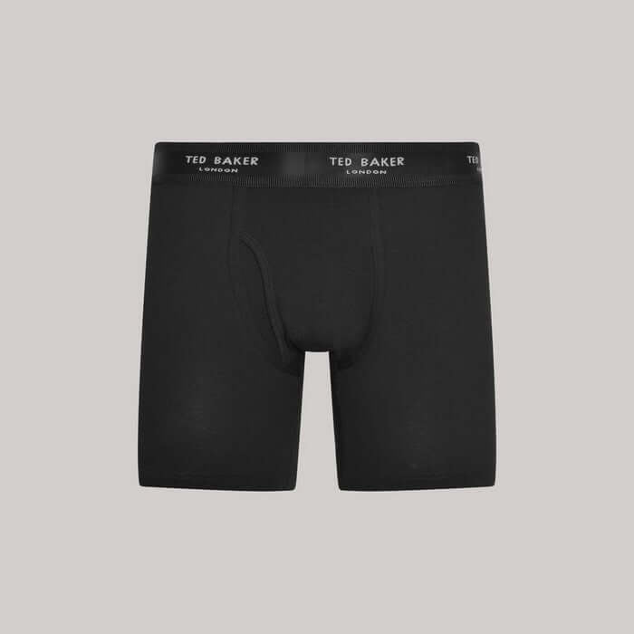 Ted Baker 3 Pack Cotton Stretch Boxer Briefs - Black With Color Waistband