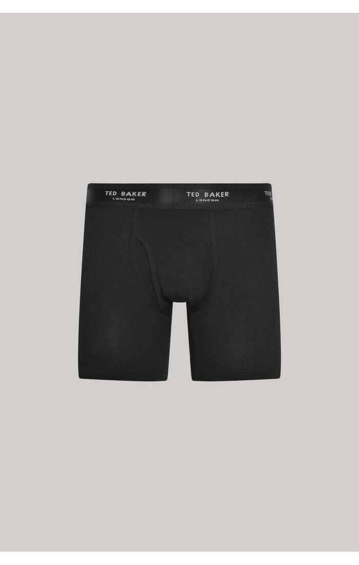 Ted Baker 3 Pack Cotton Stretch Boxer Briefs - Black With Color Waistband