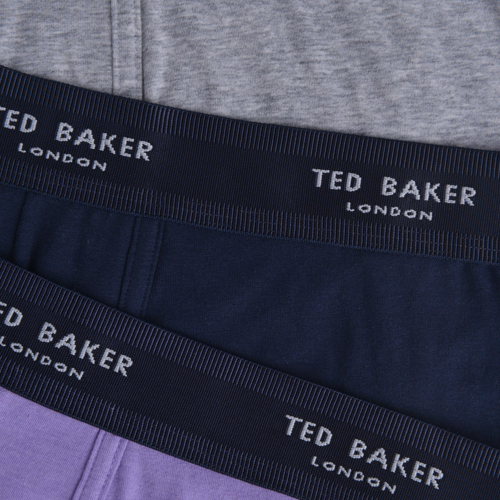 Ted Baker 3 Pack Cotton Stretch Boxer Briefs - Purple/Navy/Grey