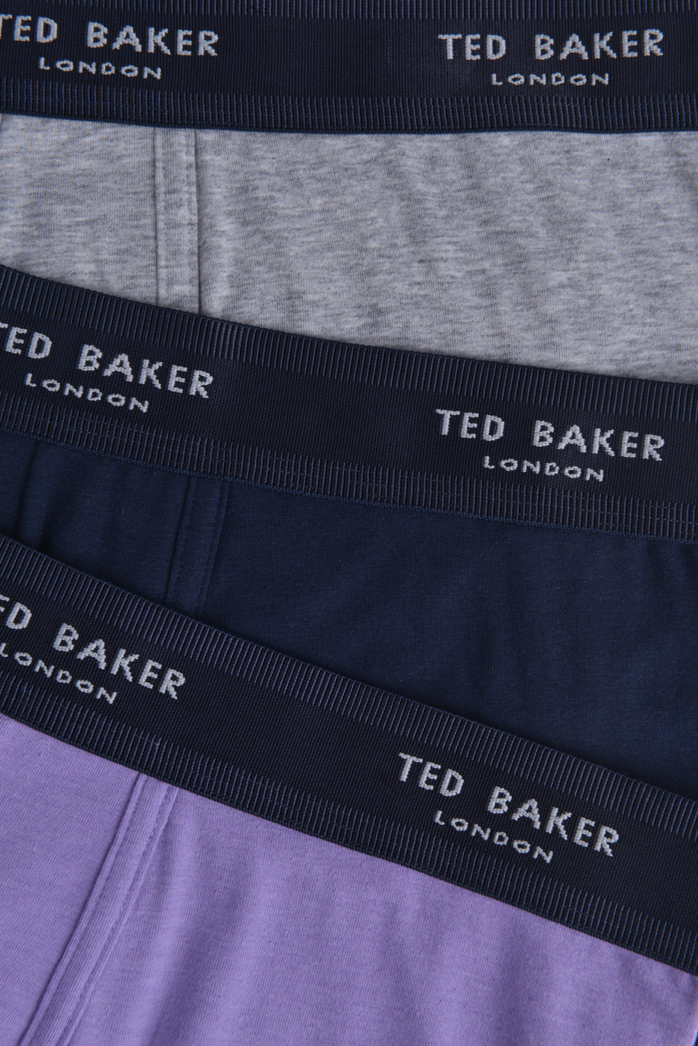 Ted Baker 3 Pack Cotton Stretch Boxer Briefs - Purple/Navy/Grey