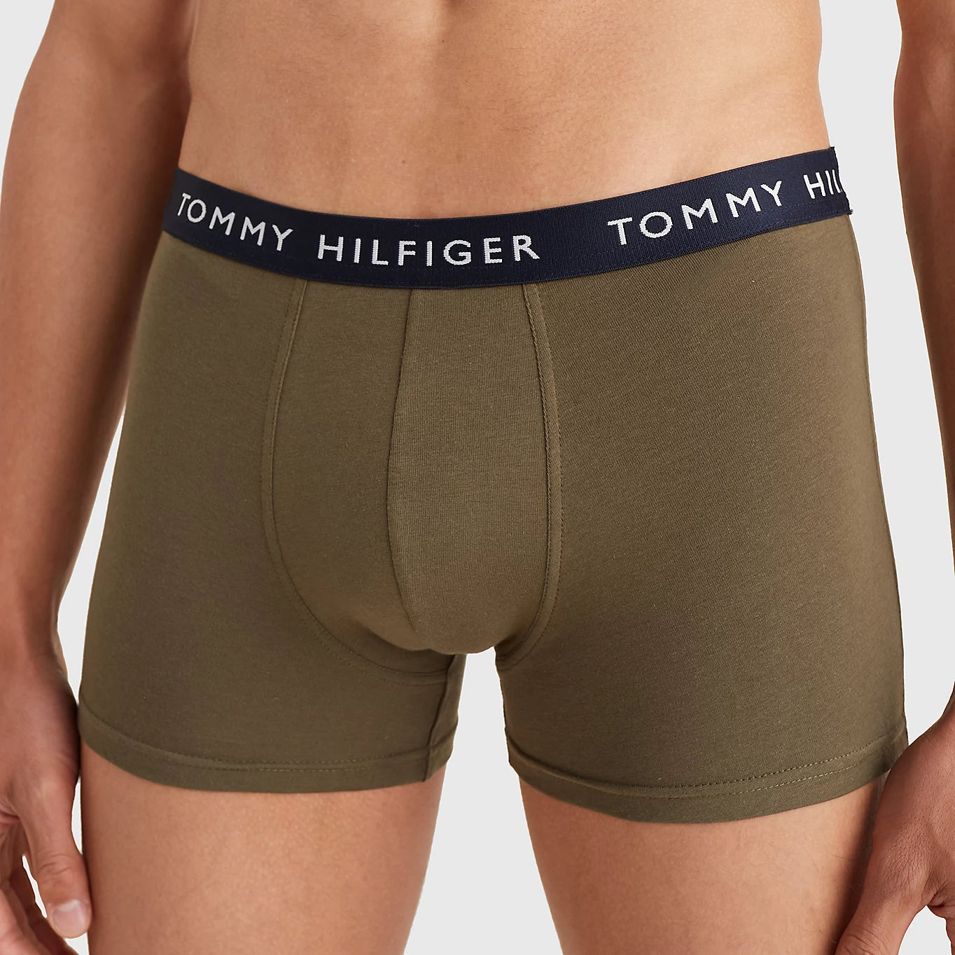 Tommy Hilfiger 3- Pack Essential Logo Waistband Trunks - Desert Sky/Light Cast/Army Green
