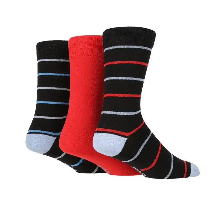 Tore Totally Recycled 100% Men's Fashion Stripes 3 Pack Crew Socks