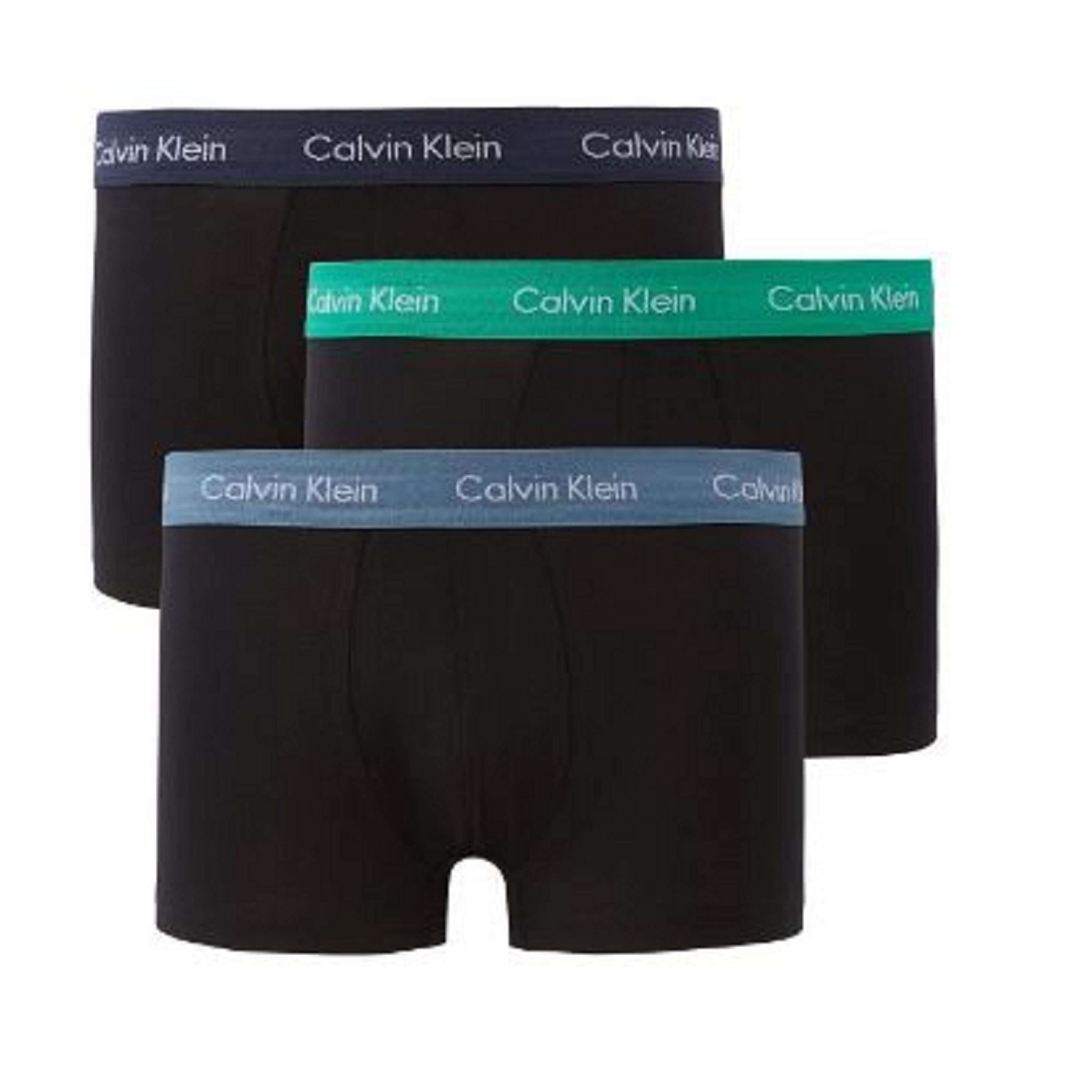 Calvin Klein Low Rise Trunk 3 Pack - Black with Color Waistband