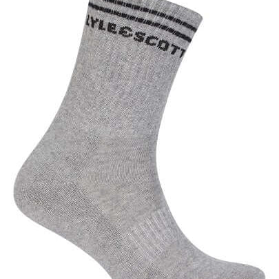 Lyle & Scott Mens Walter 3 Pack Sport Socks - Black/White/Grey