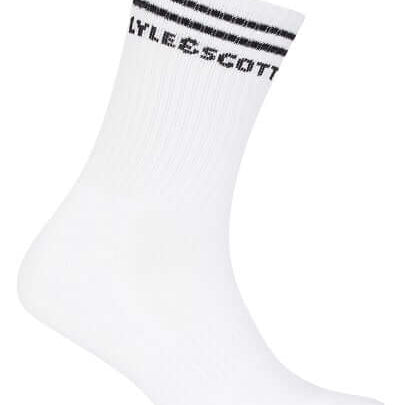 Lyle & Scott Mens Walter 3 Pack Sport Socks - Black/White/Grey