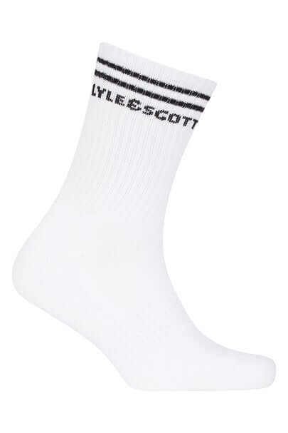 Lyle & Scott Mens Walter 3 Pack Sport Socks - Dark Olive/White/Black