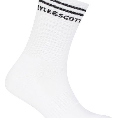 Lyle & Scott Mens Walter 3 Pack SportSocks - Peacoat/White/Blue