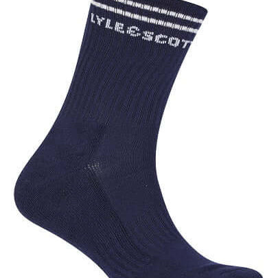 Lyle & Scott Mens Walter 3 Pack SportSocks - Peacoat/White/Blue