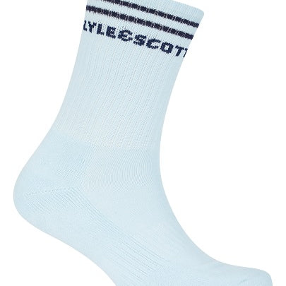 Lyle & Scott Mens Walter 3 Pack SportSocks - Peacoat/White/Blue