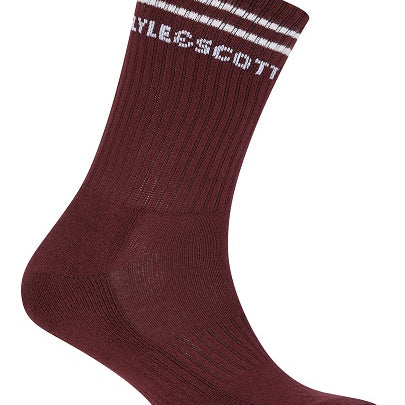 Lyle & Scott Mens Walter 3 Pack Sport Socks - Black/White/Winetasting