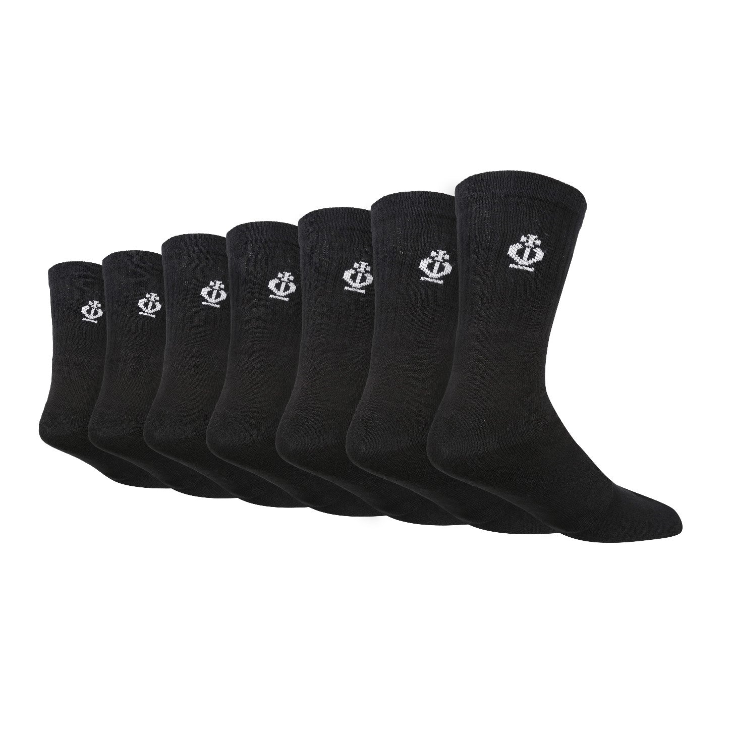 Jeff Banks Men's 7 Pack Sport Socks - Black - One Size ( 7-11 )