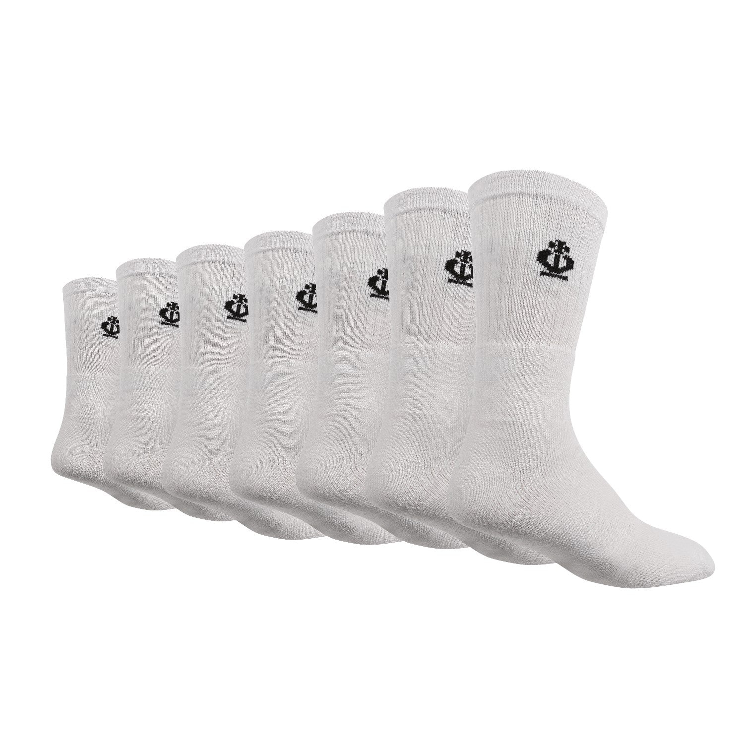 Jeff Banks Men’s 7 Pack White Sport Socks – One Size (7-11)