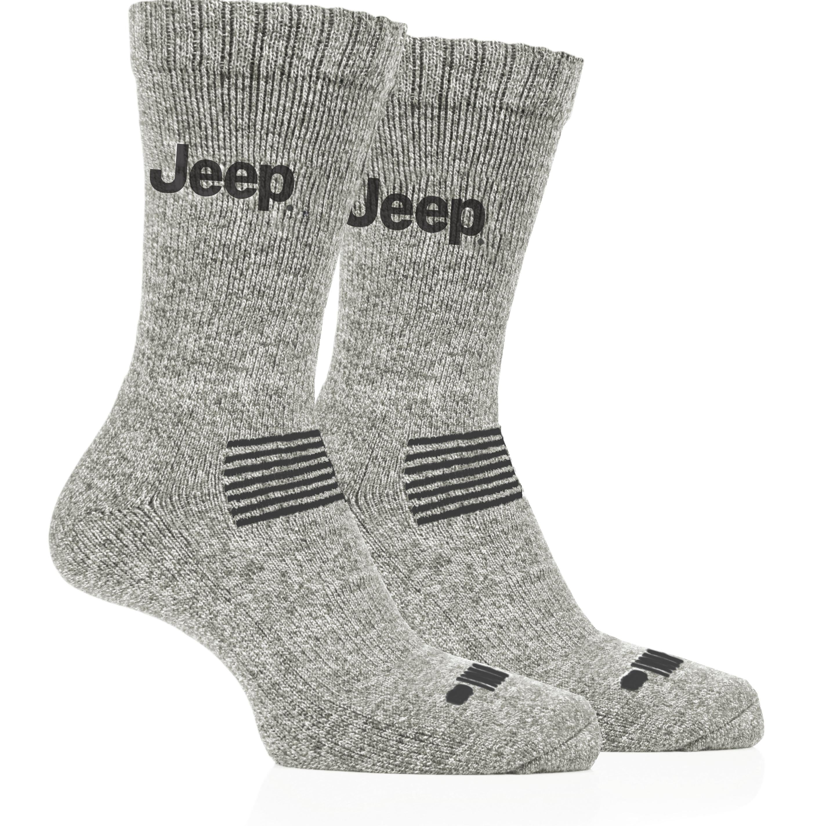 Jeep Men’s Wool Mix 2 Pack Thermal Crew Socks