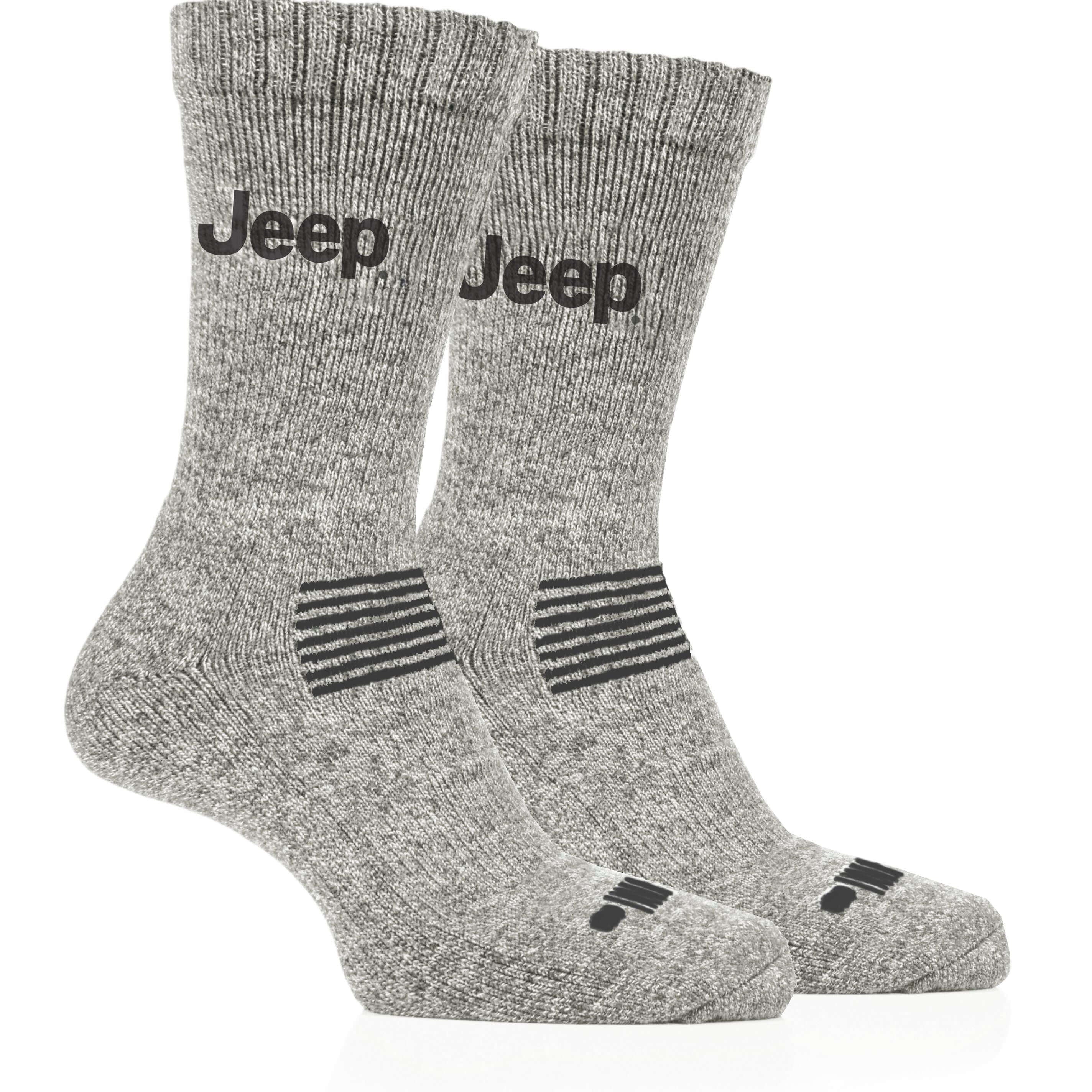 Jeep Men’s Wool Mix 2 Pack Thermal Crew Socks