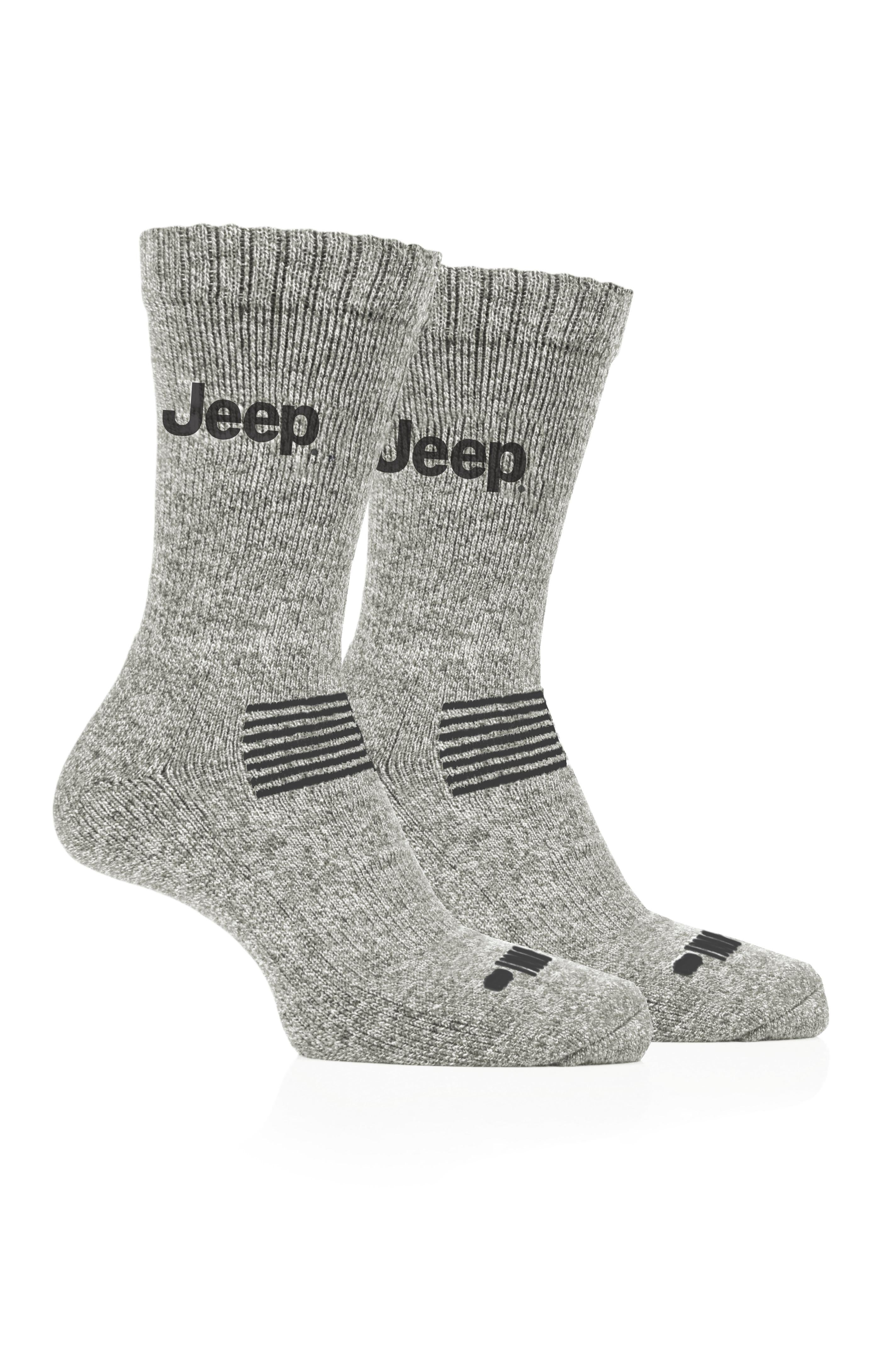 Jeep Men’s Wool Mix 2 Pack Thermal Crew Socks
