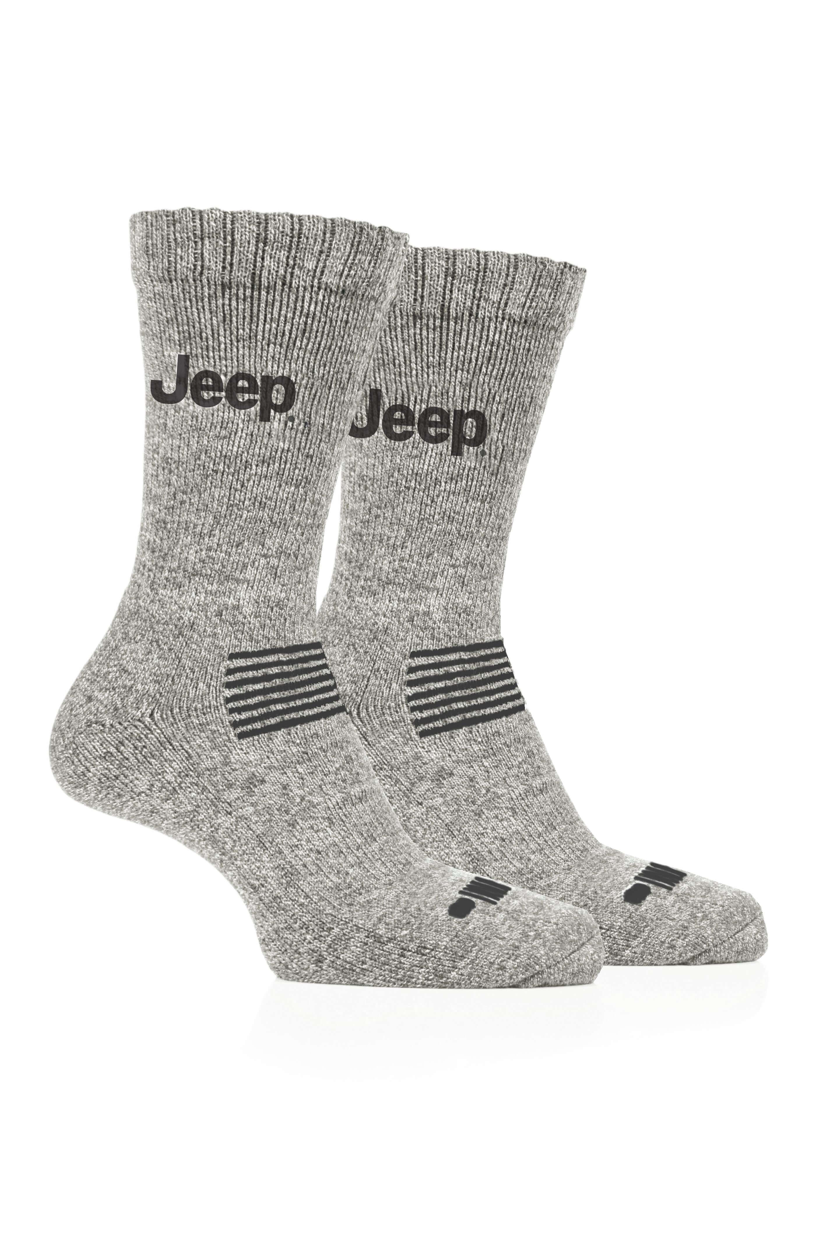 Jeep Men’s Wool Mix 2 Pack Thermal Crew Socks