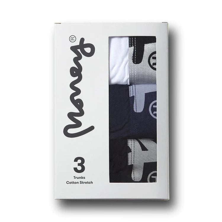 Money Clothing Cotton Stretch Boxer Short - Black / Navy / White