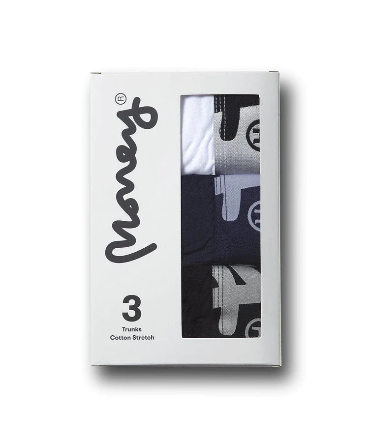 Money Clothing Cotton Stretch Boxer Short - Black / Navy / White