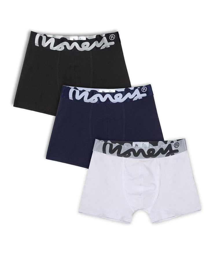 Money Clothing Cotton Stretch Boxer Short - Black / Navy / White