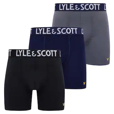 Lyle & Scott 3 Pack Elton Men's Trunks -Black/Grey/Blue