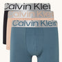 Calvin Klein Reconsidered Steel Trunks 3 Pack - Blue Lake/Clay/Black