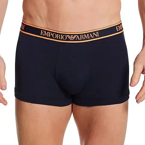 Emporio Armani 3 Pack Trunks - Stretch Cotton - Blue Marine