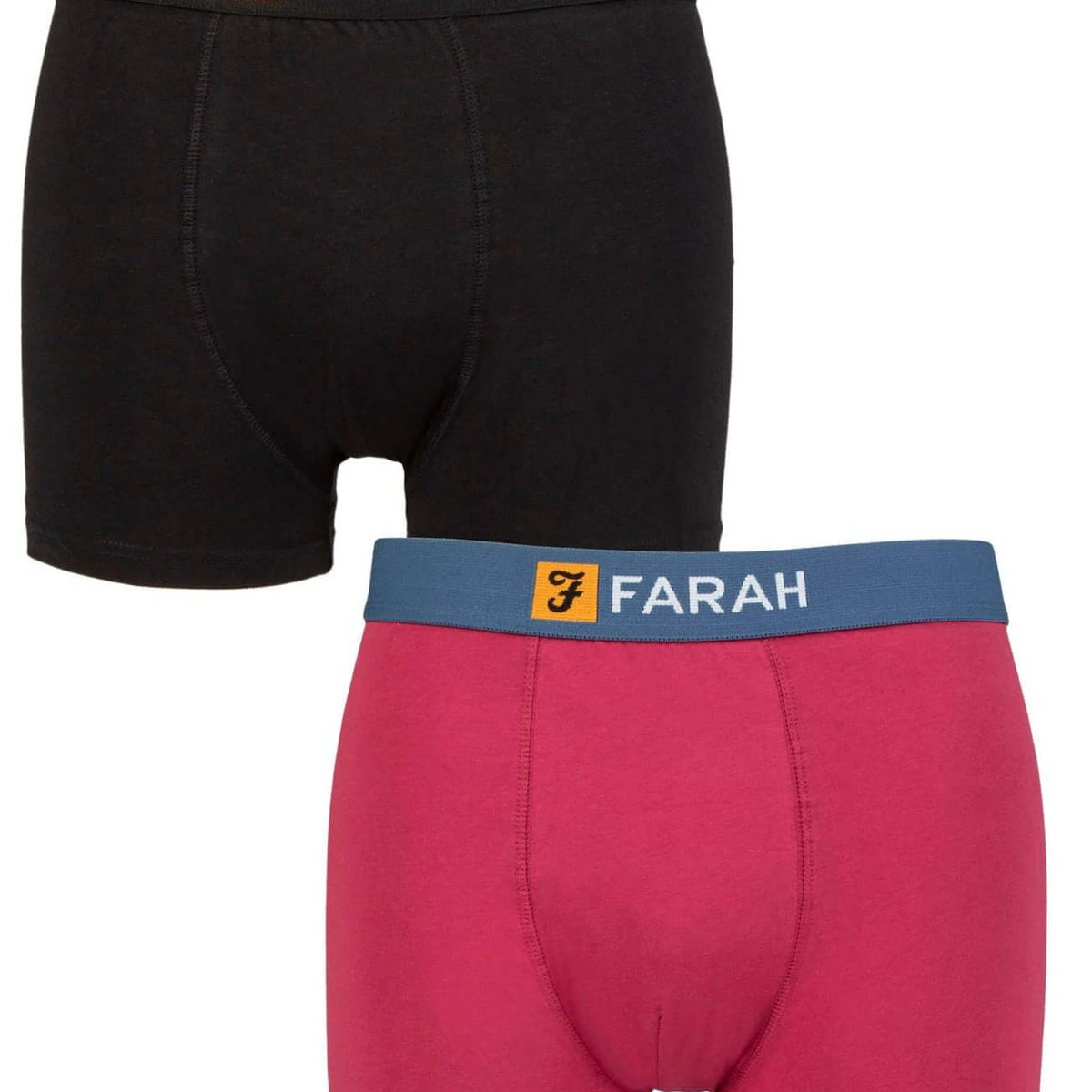 Farah Mens 2 Pack Cotton Classic Fitted Trunks - Boxer Shorts