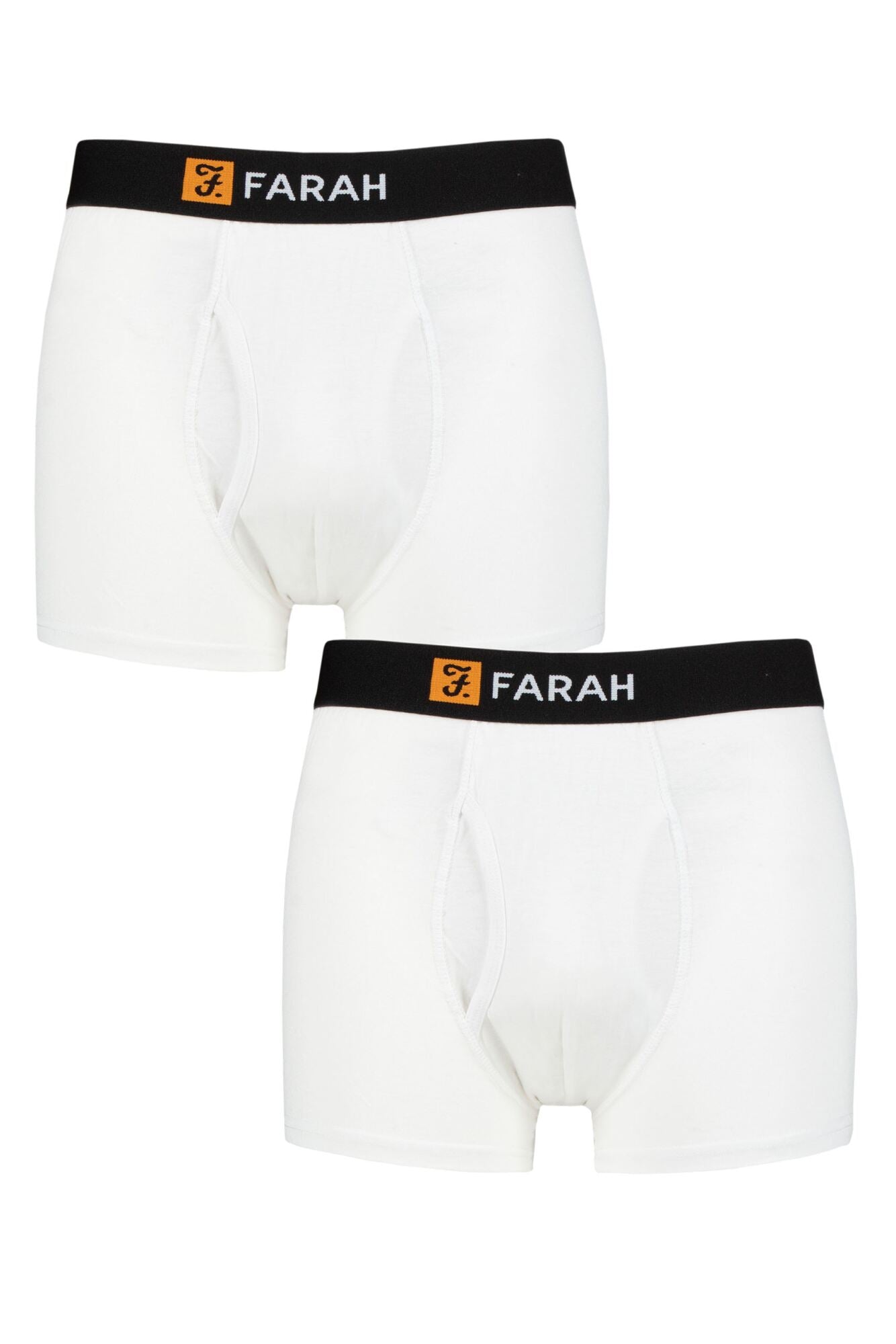 Farah Mens 2 Pack Cotton Plain Keyhole Trunks - Boxer Shorts