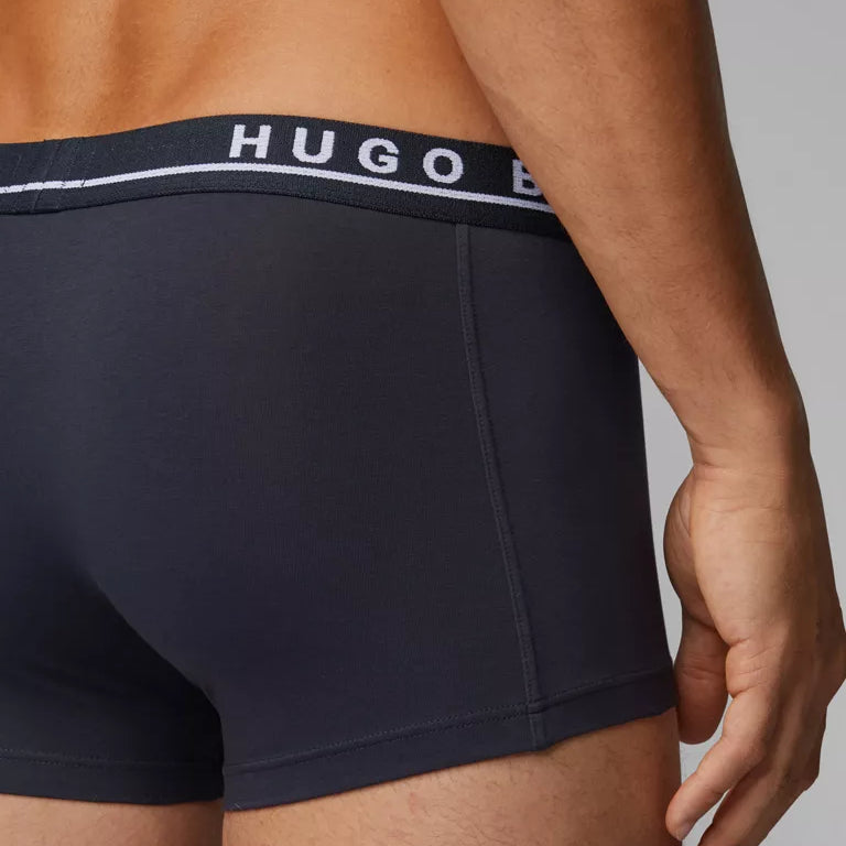 Hugo Boss Stretch Cotton Boxer Trunks, Pack of 3 - Dark Blue