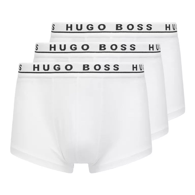 HUGO BOSS Stretch Cotton Boxer Trunks, Pack of 3 - White