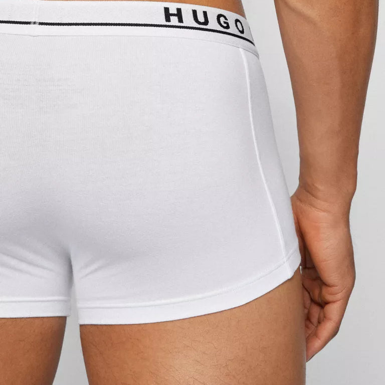 HUGO BOSS Stretch Cotton Boxer Trunks, Pack of 3 - ( Black / White / Grey )