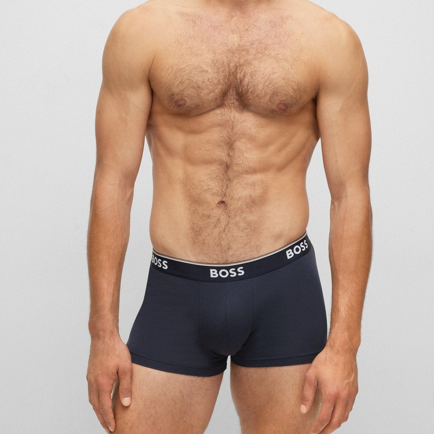 Boss - 3 Pack of Stretch Cotton Trunks - Black/Grey/Blue