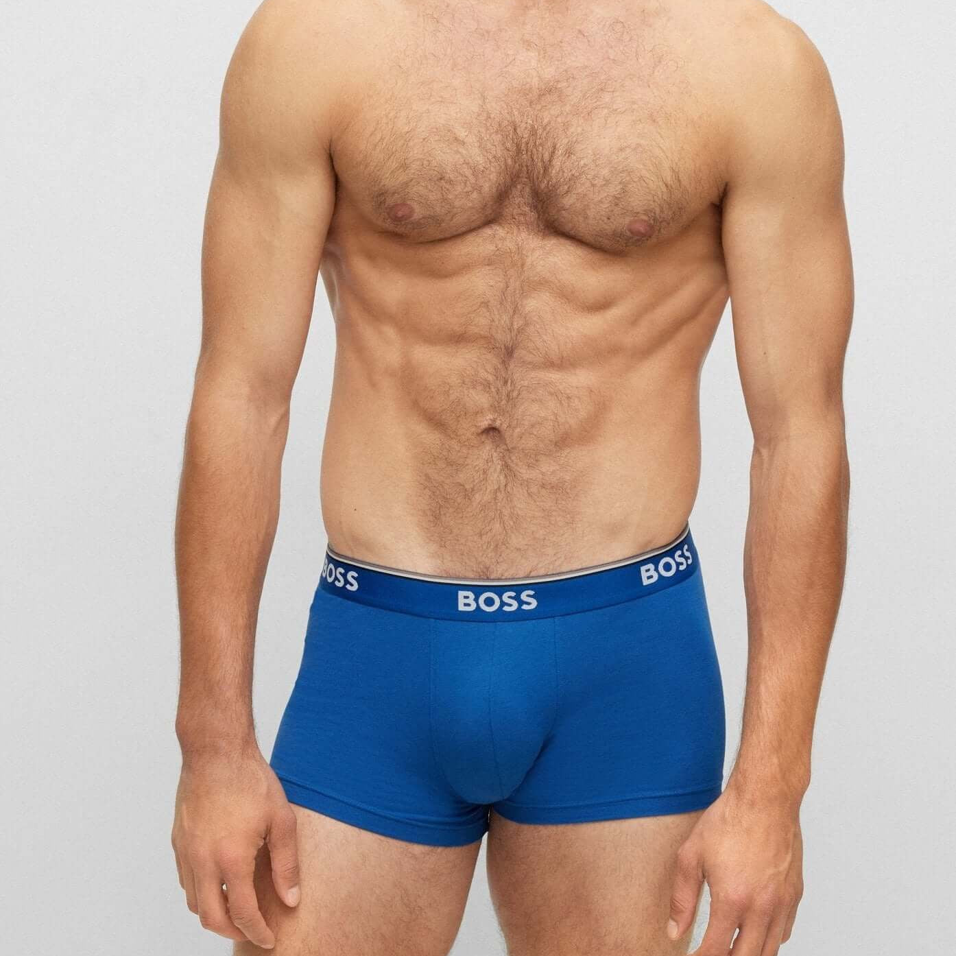 Boss - 3 Pack of Stretch Cotton Trunks - Black/Grey/Blue