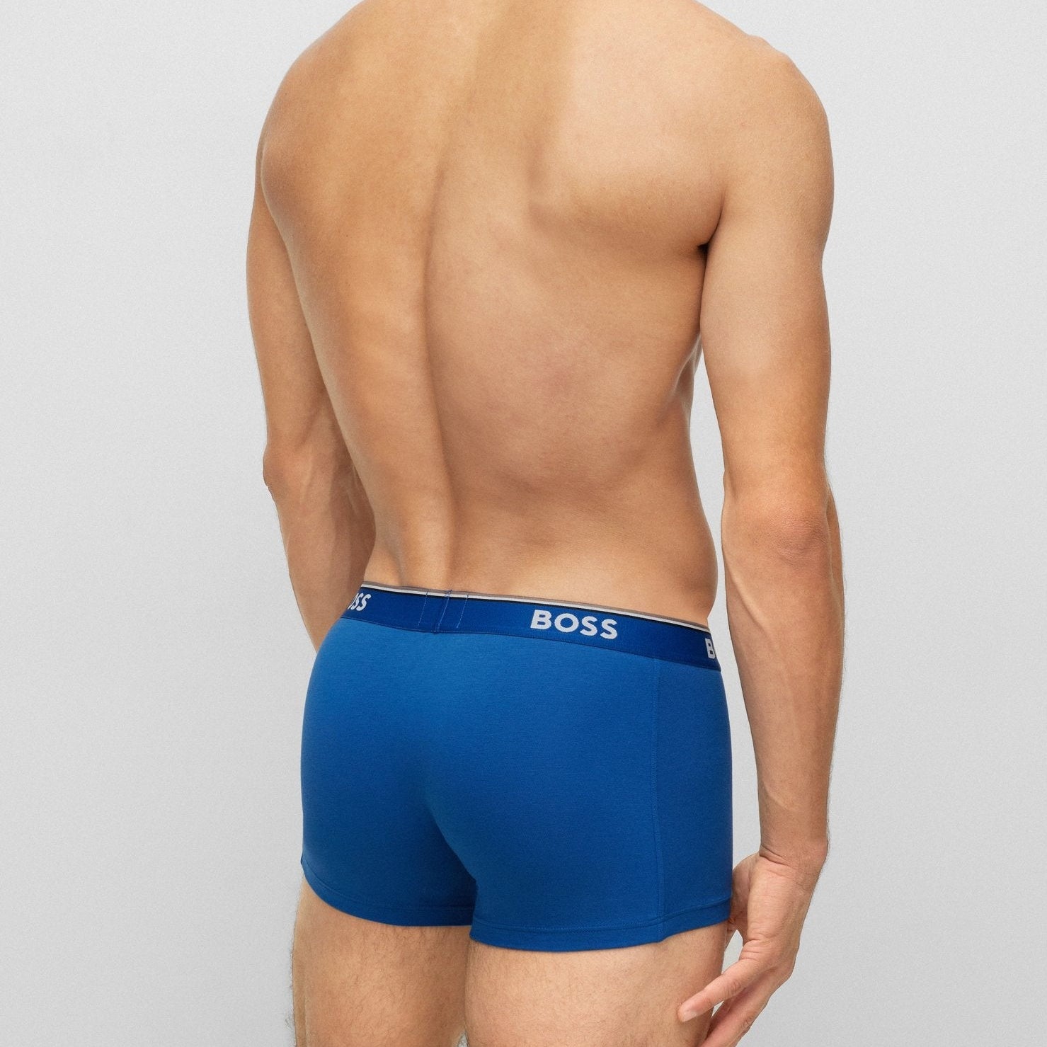 Boss - 3 Pack of Stretch Cotton Trunks - Black/Grey/Blue